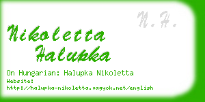 nikoletta halupka business card